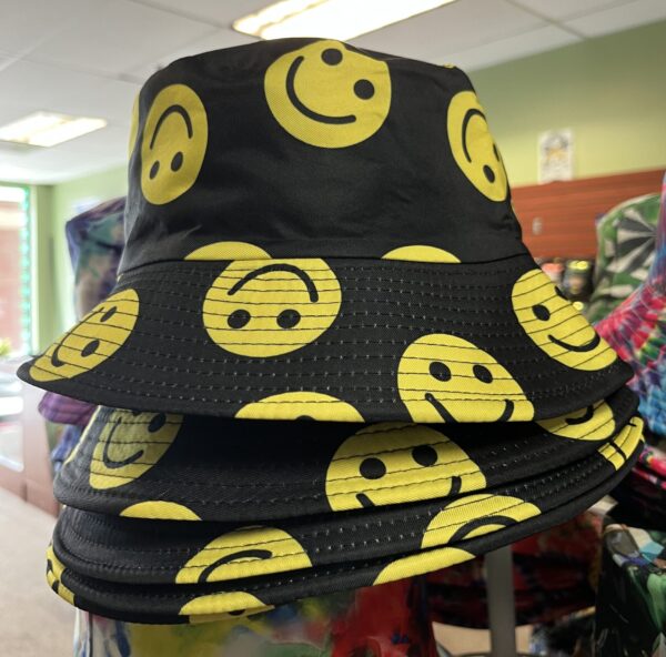 Black Smiley Bucket Hat