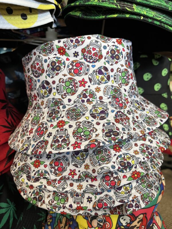 White Sugar Skull Bucket Hat