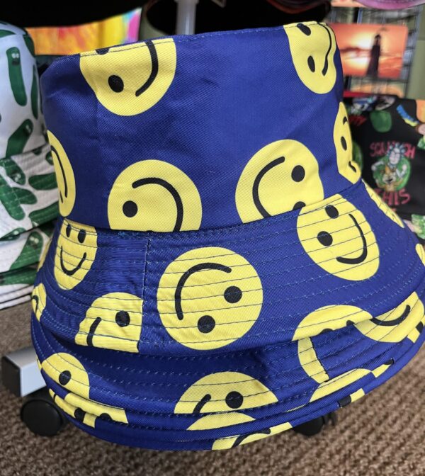 Blue Smiley Bucket Hat